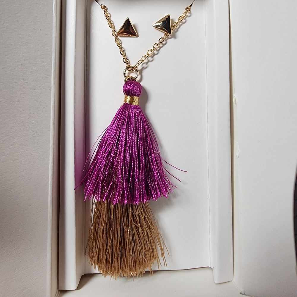 Lily Skye Tassel necklace & triangle earring set